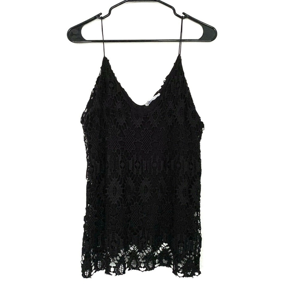 Zara Black Guipure Lace Sleeveless Camisole Top - Picture 2 of 8